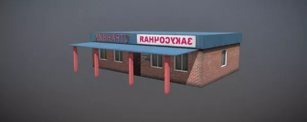 Mediterranean Village Building 3d model