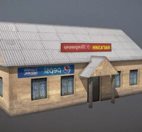 Western Shop House 3d model