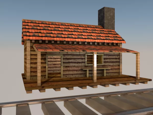 Small House With Chimney 3d model Small House With Chimney 3d model