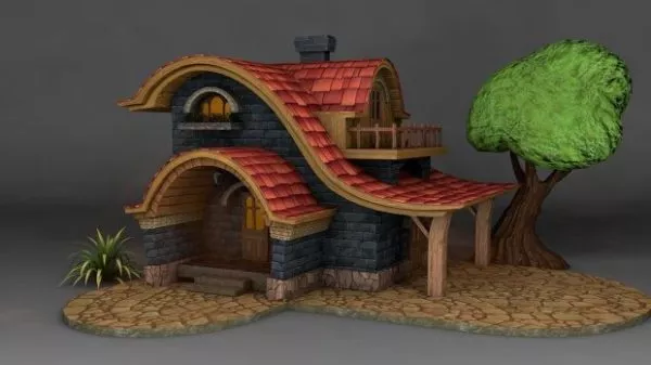 Curved Style House Design 3d model Curved Style House Design 3d model