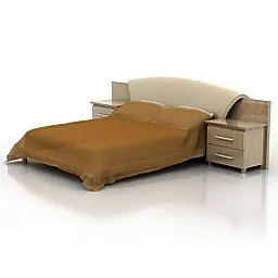 Furniture Home Double Bed 3d model