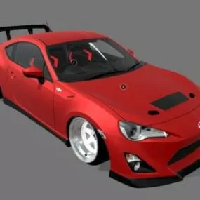 Sport Sedan Car Red Color 3d model