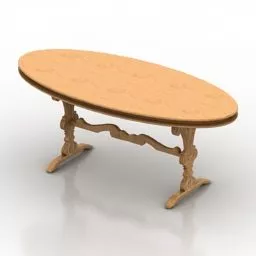 Wooden Table Antique 3d model