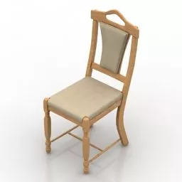 Antique Wooden Chair 3d model