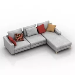Leather Sofa Corner Stye 3d model