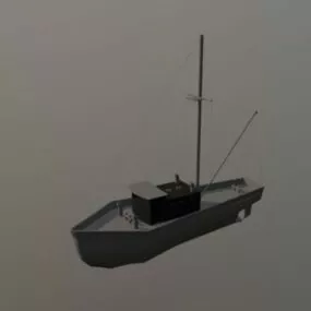 Small Wood Boat Design 3d model