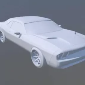 Lowpoly Car Dodge Challenger 3d model