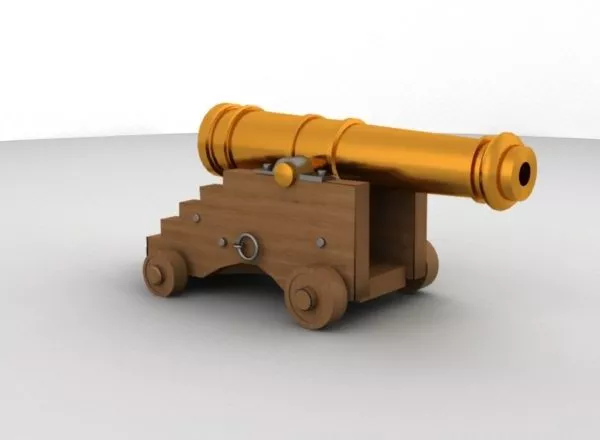 Rustic Pirate Cannon 3d model