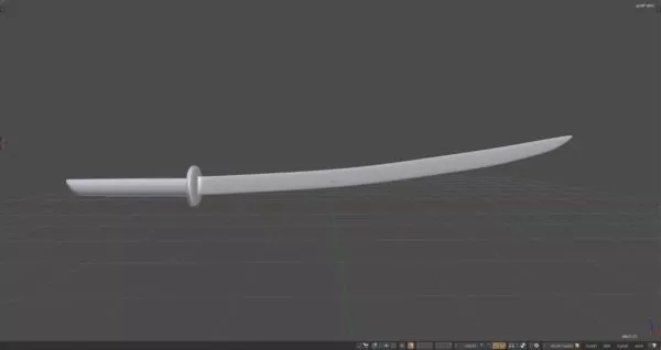 Game Sword With Gold Handle 3d model