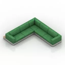 Home Green Sofa Corner Furniture 3d model