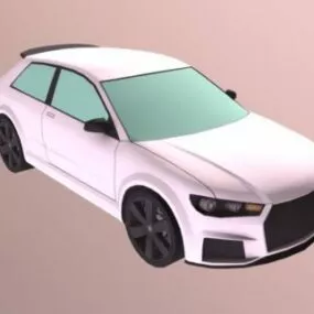 White Audi Q7 Sedan Car 3d model