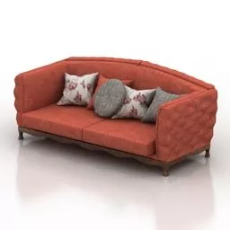 2 Seats Sofa Design 3d model