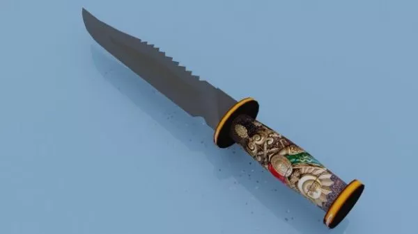 Straight Razor Knife 3d model
