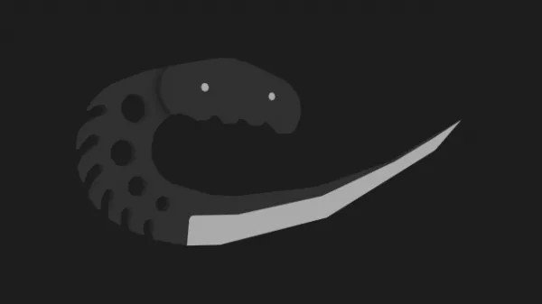 Curved Knife 3d model Curved Knife 3d model