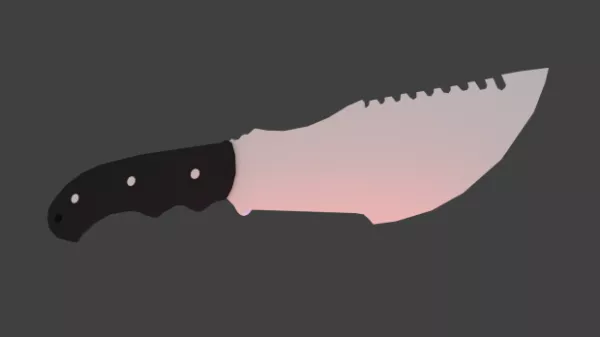 Smooth Kitchen Knife 3d model