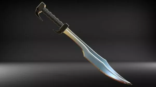 Chinese Wushu Hook Sword Weapon 3d model