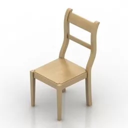 Home Simple Wood Chair 3d model