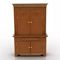 Red Wood Locker High Furniture 3d model