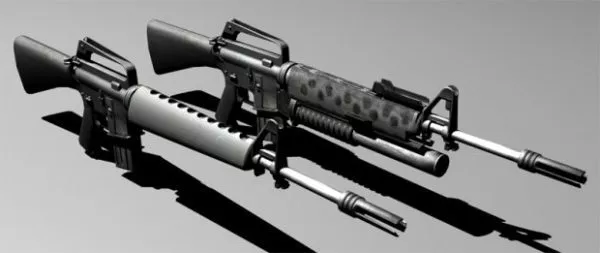 Tactical Rifle With Shells 3d model