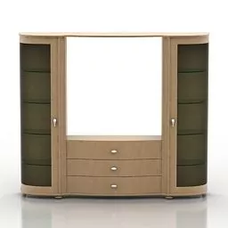 Office Glasscase Cabinet Furniture 3d model