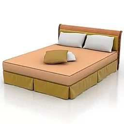 Double Bed Simple Style 3d model