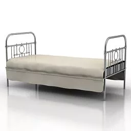 Hospital Metal Bed 3d model