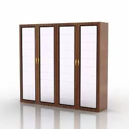 Home Wardrobe 4 Doors Design 3d model Home Wardrobe 4 Doors Design 3d model
