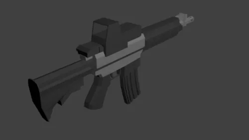 Air Rifle With Scope 3d model