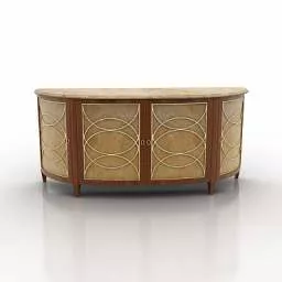Curved Wood Locker Furniture 3d model