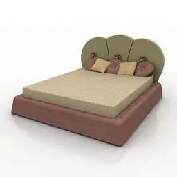 Home Double Bed Vintage Design 3d model