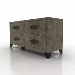 Grey Wooden Locker 3d model