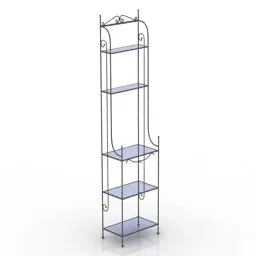 High Wheels Shelf Steel Frame 3d model
