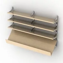 4 Levels Shelves 3d model