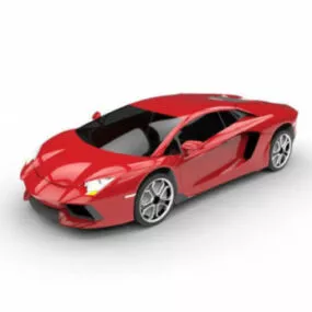Red Lamborghini Aventador Car 3d model