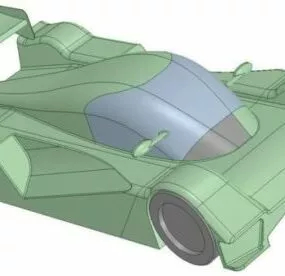 Cartoon Racing Car 3d model