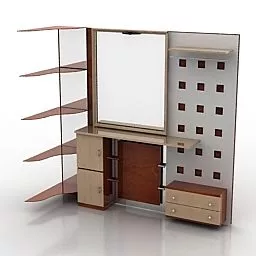 Simple Wood Shelf Wall Mount 3d model