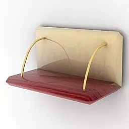 Study Bookcase Shelf 3d model