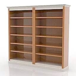 Office Wood Shelf Wall Decoration 3d model