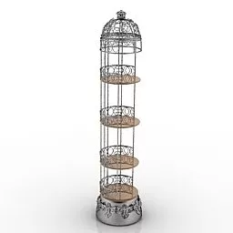High Wheels Shelf Steel Frame 3d model