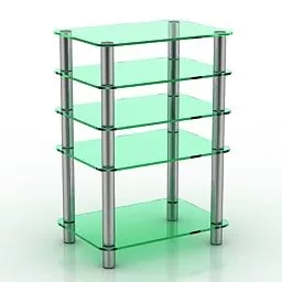 Green Glass Rack Furniture 3d model