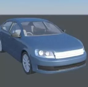 Blue Sedan Car 3d model