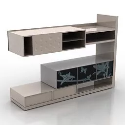 Open Shelf Cabinet 3d model