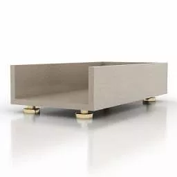 Low Drawer With Wheels 3d model