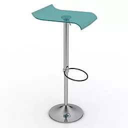 Bar Chair Metal Leg 3d model