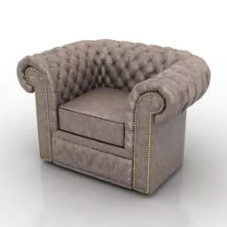Classic Armchair Chester Design 3d model