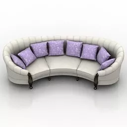 Curved Sofa Multi Seats 3d model