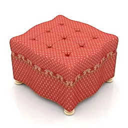 Red Square Seat Stool 3d model