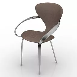 Office Curved Plastic Chair 3d model