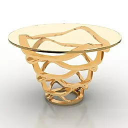 Office Stylized Round Glass Table 3d model Office Stylized Round Glass Table 3d model