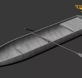Small Wood Boat 3d model